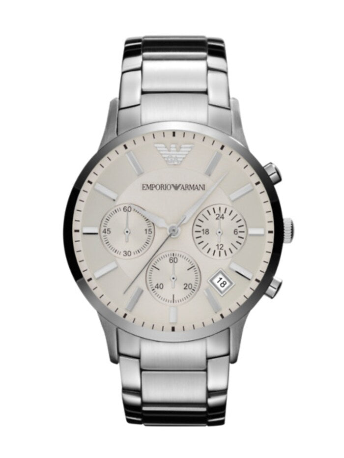 Emporio Armani Renato Chronograph White Dial